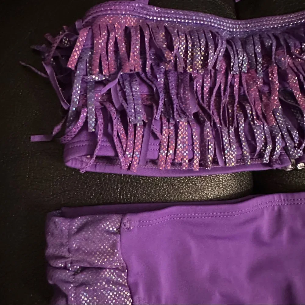 Kids Purple Tassels Bikini